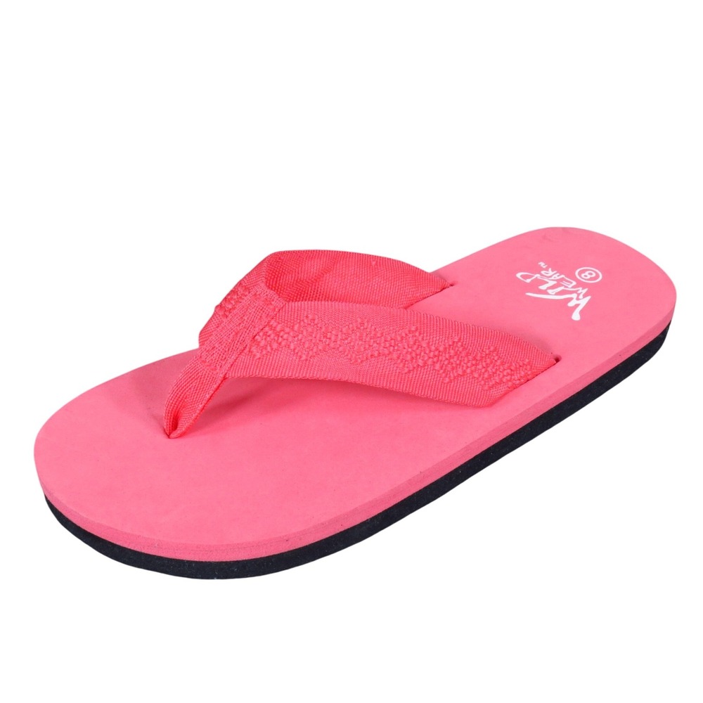 Wild Wear Womens‎ Flip Flop Sandals Size 8 Casual Beach Summer Pink Textile